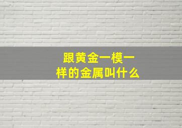 跟黄金一模一样的金属叫什么