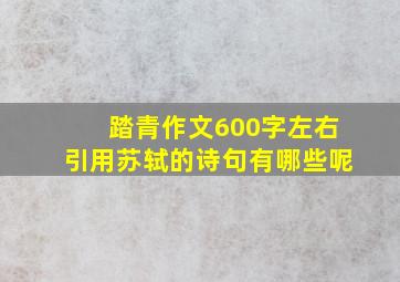 踏青作文600字左右引用苏轼的诗句有哪些呢