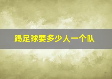 踢足球要多少人一个队