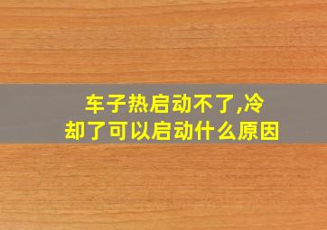 车子热启动不了,冷却了可以启动什么原因