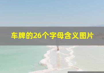 车牌的26个字母含义图片