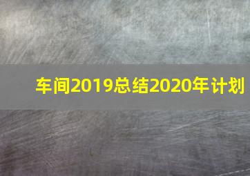 车间2019总结2020年计划