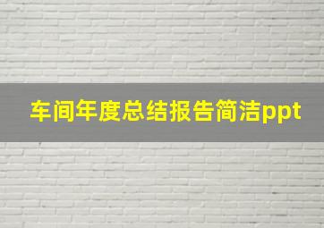 车间年度总结报告简洁ppt