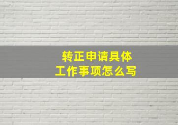 转正申请具体工作事项怎么写