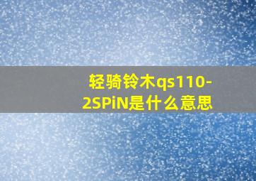 轻骑铃木qs110-2SPiN是什么意思