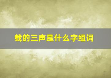 载的三声是什么字组词