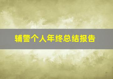 辅警个人年终总结报告