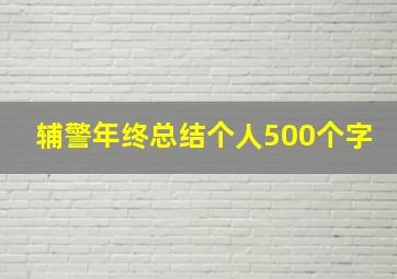 辅警年终总结个人500个字