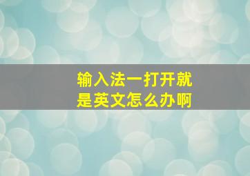 输入法一打开就是英文怎么办啊