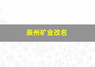 辰州矿业改名