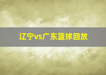 辽宁vs广东篮球回放