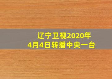 辽宁卫视2020年4月4日转播中央一台