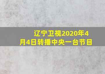 辽宁卫视2020年4月4日转播中央一台节目