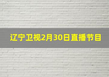 辽宁卫视2月30日直播节目