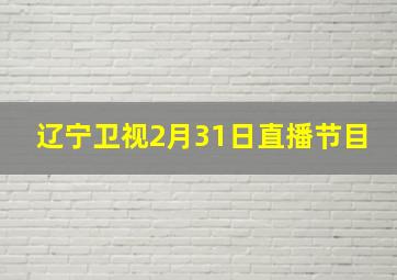 辽宁卫视2月31日直播节目