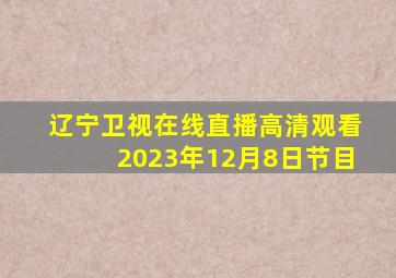 辽宁卫视在线直播高清观看2023年12月8日节目