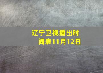 辽宁卫视播出时间表11月12日