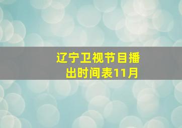 辽宁卫视节目播出时间表11月