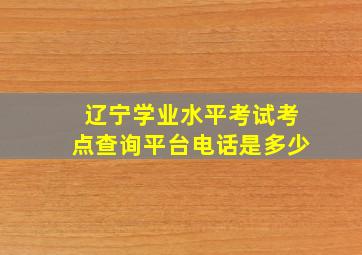 辽宁学业水平考试考点查询平台电话是多少