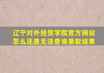 辽宁对外经贸学院官方网站怎么还是无法查询录取结果