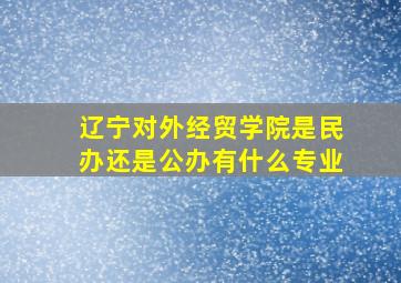 辽宁对外经贸学院是民办还是公办有什么专业