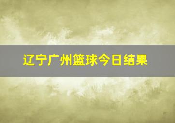 辽宁广州篮球今日结果