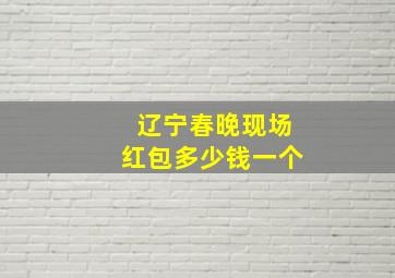 辽宁春晚现场红包多少钱一个