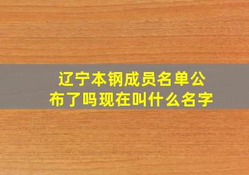 辽宁本钢成员名单公布了吗现在叫什么名字