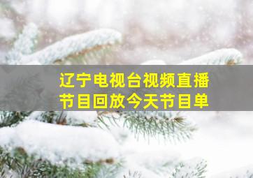 辽宁电视台视频直播节目回放今天节目单