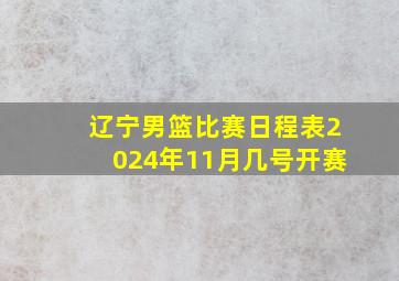 辽宁男篮比赛日程表2024年11月几号开赛