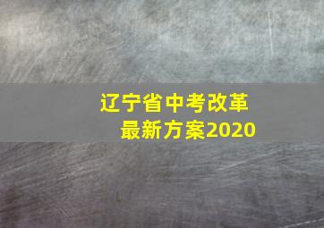 辽宁省中考改革最新方案2020