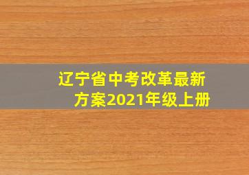 辽宁省中考改革最新方案2021年级上册