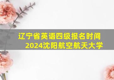 辽宁省英语四级报名时间2024沈阳航空航天大学