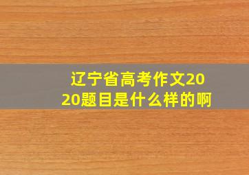 辽宁省高考作文2020题目是什么样的啊