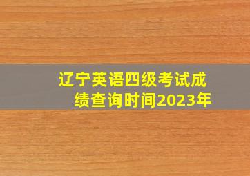 辽宁英语四级考试成绩查询时间2023年