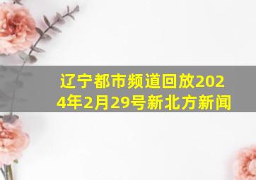 辽宁都市频道回放2024年2月29号新北方新闻