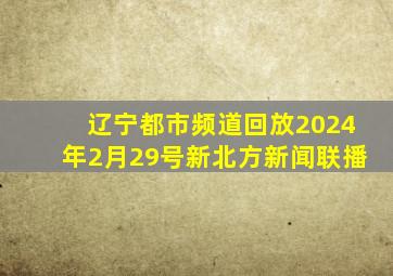 辽宁都市频道回放2024年2月29号新北方新闻联播