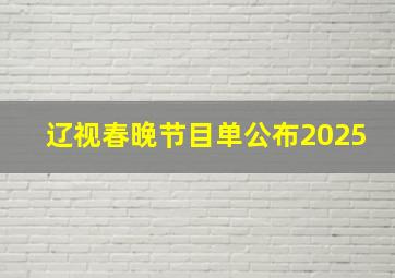 辽视春晚节目单公布2025