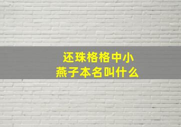 还珠格格中小燕子本名叫什么