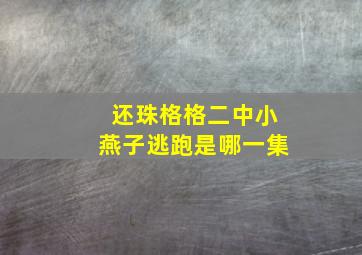 还珠格格二中小燕子逃跑是哪一集