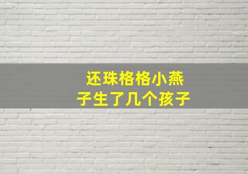 还珠格格小燕子生了几个孩子