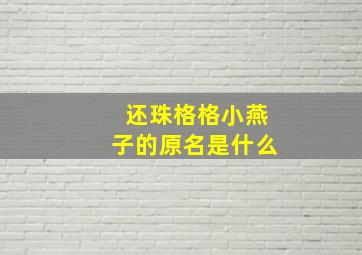 还珠格格小燕子的原名是什么