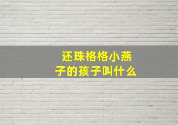 还珠格格小燕子的孩子叫什么