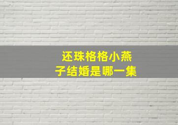 还珠格格小燕子结婚是哪一集