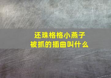 还珠格格小燕子被抓的插曲叫什么