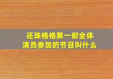 还珠格格第一部全体演员参加的节目叫什么