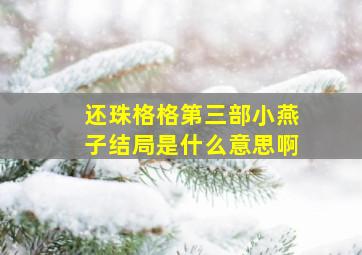 还珠格格第三部小燕子结局是什么意思啊