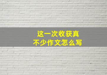 这一次收获真不少作文怎么写