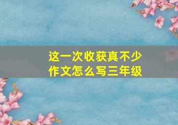 这一次收获真不少作文怎么写三年级