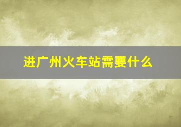 进广州火车站需要什么